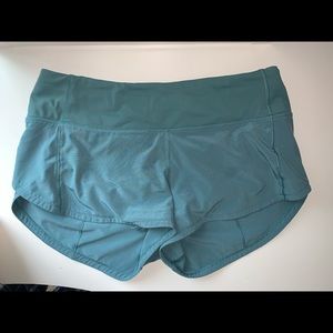 Lululemon blue teal speed up shorts